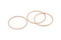 40mm Circle Connector, 12 Rose Gold Tone Brass Circle Connectors (40x1mm) D1442
