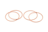 40mm Circle Connector, 12 Rose Gold Tone Brass Circle Connectors (40x1mm) D1442