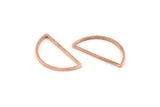 Rose Gold Half Moon, 12 Rose Gold Tone Brass Semi Circle Connectors (12x23x1mm) D1596