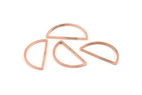 Rose Gold Half Moon, 12 Rose Gold Tone Brass Semi Circle Connectors (12x23x1mm) D1596