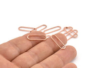 Rose Gold Oval Connector, 50 Rose Gold Tone Brass Oval Connectors (20x6x0.80mm) D1445