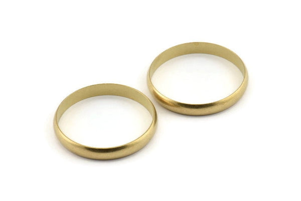 Brass Circle Connectors, 6 Raw Brass Circle Connectors (35x1.5x5mm) D1575