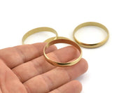 Brass Circle Connectors, 6 Raw Brass Circle Connectors (35x1.5x5mm) D1575