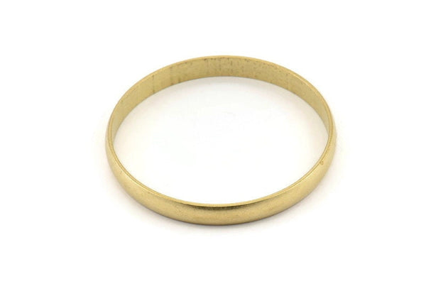 Brass Circle Connectors, 6 Raw Brass Circle Connectors (45x1.5x5mm) D1587