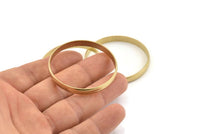 Brass Circle Connectors, 6 Raw Brass Circle Connectors (45x1.5x5mm) D1587