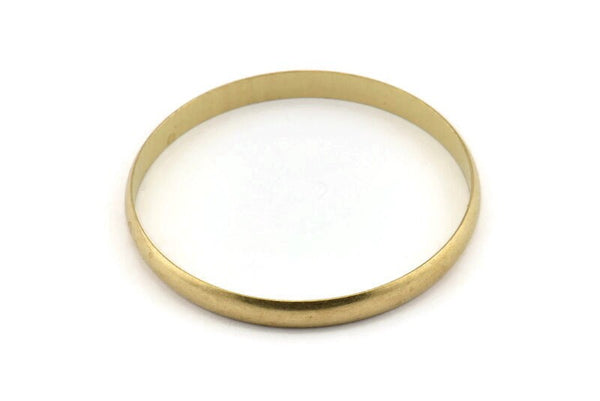 Brass Circle Connectors, 6 Raw Brass Circle Connectors (50x1.5x5mm) D1569