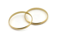 Brass Circle Connectors, 6 Raw Brass Circle Connectors (50x1.5x5mm) D1569