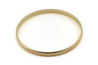 Brass Circle Connectors, 4 Raw Brass Circle Connectors (65x1.5x5mm) D1574