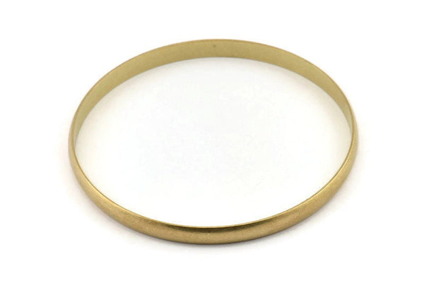 Brass Circle Connectors, 4 Raw Brass Circle Connectors (65x1.5x5mm) D1574