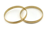 Brass Circle Connectors, 2 Raw Brass Circle Connectors (70x1.5x8mm) D1524