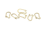 Brass Earring Wire, 24 Raw Brass Earring Wires, Earring Hooks (21x10x0.70mm) D1713