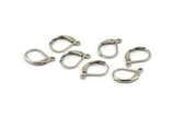 Steel Earring Leverback, 24 Stainless Steel Leverback Earring Findings (13x10mm) D1501