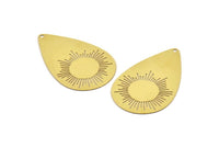 Pirinç Damla Tılsımı, 1 Delikli 10 Ham Pirinç Damla Tılsımı, Bulgular (43x27x0,30 mm) D1706