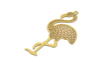 Pirinç Flamingo Tılsımı, 1 Döngülü 10 Ham Pirinç Flamingo Tılsımı, Bulgular (59x30x0,30 mm) D1694