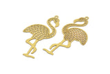 Pirinç Flamingo Tılsımı, 1 Döngülü 10 Ham Pirinç Flamingo Tılsımı, Bulgular (59x30x0,30 mm) D1694