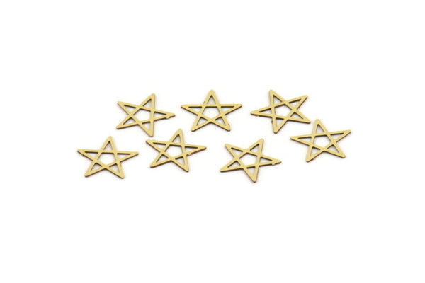 Pirinç Yıldız Tılsımı, 50 Ham Pirinç Küçük Yıldız Tılsımı, Küpeler, Bulgular (8x0,40 mm) F119