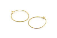 Brass Earring Wire, 20 Textured Raw Brass Earring Wires (25x0.70mm) D1621