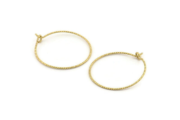 Brass Earring Wire, 20 Textured Raw Brass Earring Wires (25x0.70mm) D1621