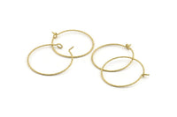 Brass Earring Wire, 20 Textured Raw Brass Earring Wires (25x0.70mm) D1621