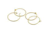 Brass Earring Wire, 20 Textured Raw Brass Earring Wires (25x0.70mm) D1621