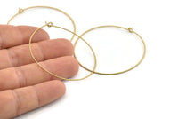 Brass Earring Wire, 20 Textured Raw Brass Earring Wires (50x0.70mm) D1627