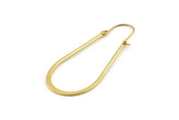Brass Earring Wires, 8 Raw Brass Earring Studs, Wire Hoops  (55x24x1.5x0.80mm) D1634