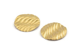 Brass Wavy Disc, 12 Raw Brass Wavy Discs (22mm) D1503