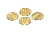 Brass Wavy Disc, 12 Raw Brass Wavy Discs (22mm) D1503