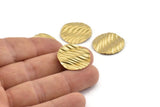 Brass Wavy Disc, 12 Raw Brass Wavy Discs (22mm) D1503