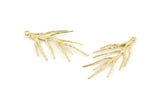 Brass Branch Charm, 8 Raw Brass Tree Branch Charms With 1 Loop, Charms, Findings (41mm) N1229