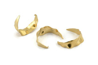 Brass Charm Earring, 6 Raw Brass Charm Earrings, Findings (30x11x0.50mm) D1361