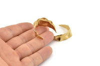 Brass Charm Earring, 6 Raw Brass Charm Earrings, Findings (30x11x0.50mm) D1361
