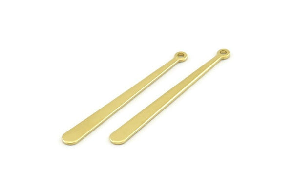 Brass Stick Charm, 24 Raw Brass Stick Charms With 1 Hole, Necklace Bars, Findings (40x4x1.5x0.80mm) A1353
