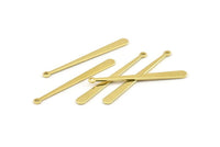 Brass Stick Charm, 24 Raw Brass Stick Charms With 1 Hole, Necklace Bars, Findings (40x4x1.5x0.80mm) A1353