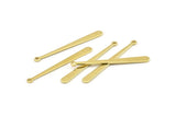 Brass Stick Charm, 24 Raw Brass Stick Charms With 1 Hole, Necklace Bars, Findings (40x4x1.5x0.80mm) A1353