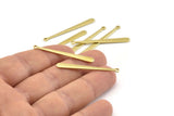 Brass Stick Charm, 24 Raw Brass Stick Charms With 1 Hole, Necklace Bars, Findings (40x4x1.5x0.80mm) A1353