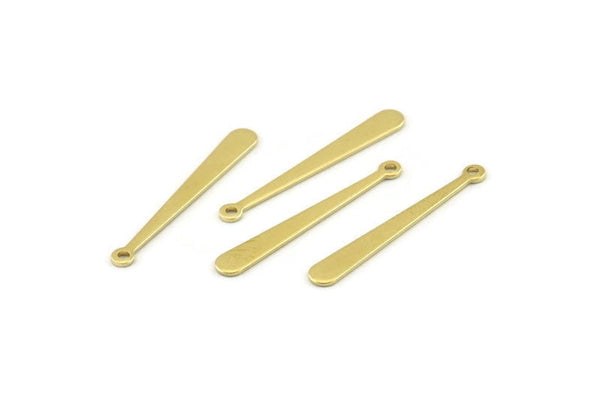 Brass Stick Charm, 50 Raw Brass Stick Charms With 1 Hole, Necklace Bars, Findings (30x4x1.5x0.80mm) A1322