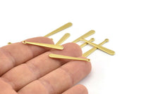 Brass Stick Charm, 50 Raw Brass Stick Charms With 1 Hole, Necklace Bars, Findings (30x4x1.5x0.80mm) A1322