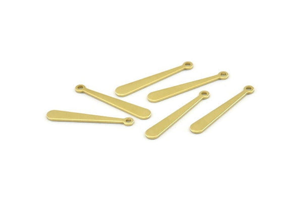 Pirinç Çubuk Charm, 1 Delikli 50 Ham Pirinç Çubuk Charm, Kolye Çubukları, Bulgular (25x4x1.5x0.80mm) A1352