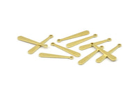 Pirinç Çubuk Charm, 1 Delikli 50 Ham Pirinç Çubuk Charm, Kolye Çubukları, Bulgular (25x4x1.5x0.80mm) A1352