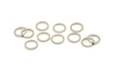 Silver Circle Ring, 50 Silver Tone Brass Round Rings, Charms (10mm) B0118 H0548