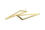 Brass Triangle Earring, 4 Raw Brass Triangle Stud Earrings With 1 Hole (59x47x18x0.80mm) Bs 1291 A1364