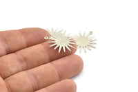 Silver Sun Charm, 2 925 Silver Sun Charms With 1 Loop, Pendants, Findings (24x0.80mm) P01