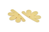 Gold Daisy Charm, 2 Textured Gold Plated Brass Flower Charms With 1 Hole, Pendants, Earrings (34x18x0.80mm) D1410