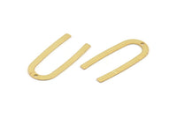 Gold Geometric Charm, 8 Textured Gold Plated Brass U Shaped Pendants With 1 Hole, Charms, Findings (27x13x0.50mm) D1390 Q1104