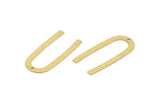 Gold Geometric Charm, 8 Textured Gold Plated Brass U Shaped Pendants With 1 Hole, Charms, Findings (27x13x0.50mm) D1390 Q1104