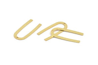 Gold Geometric Charm, 8 Textured Gold Plated Brass U Shaped Pendants With 1 Hole, Charms, Findings (27x13x0.50mm) D1390 Q1104