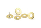 Brass Circle Earring, 10 Raw Brass Circle Stud Earrings (12x0.80mm) D1415 A1380