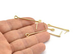 Gold Stick Earring, 8 Gold Plated Brass Paddle Eye Pin Stud Earrings (36x1.2mm) D1542