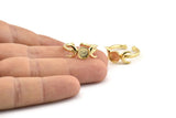 Gold Ring Settings, 2 Gold Plated Brass Moon And Planet Ring With 1 Stone Setting - Pad Size 6mm N1160